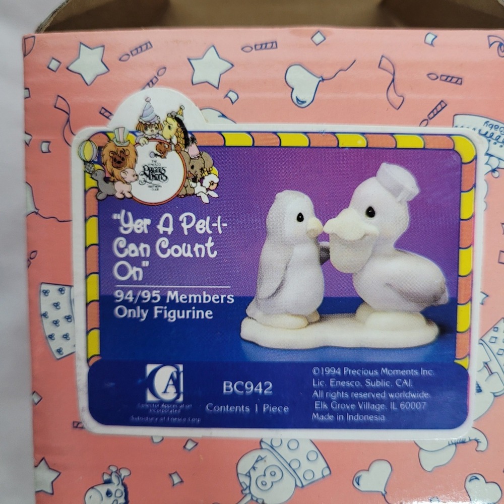 Precious Moments Yer A Pel-I-Can Count On Figurine BC942 94/95 Members Only
